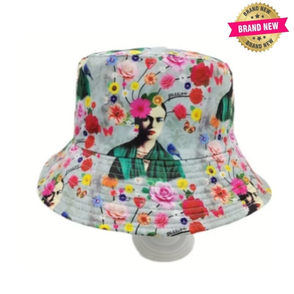 🔵 Frida Kahlo Inspired Reversible Bucket Hat